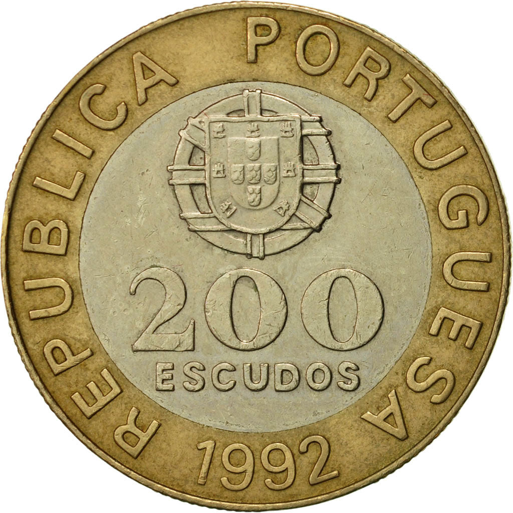 Coin, Portugal, 200 Escudos, 1992, AU(50-53), Bi-Metallic, KM:655