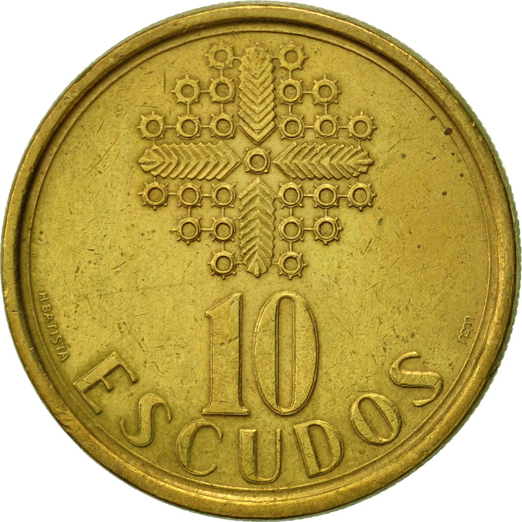 Coin, Portugal, 10 Escudos, 1986, AU(50-53), Nickel-brass, KM:633