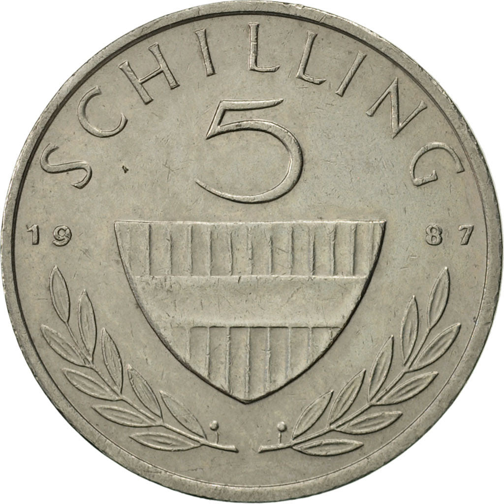 Coin, Austria, 5 Schilling, 1987, AU(55-58), Copper-nickel, KM:2889a