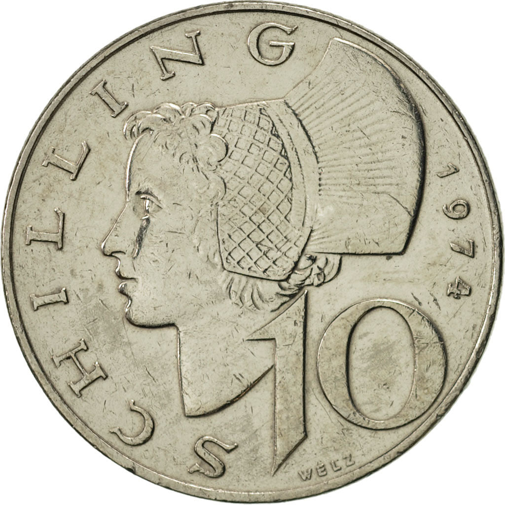 Münze, Österreich, 10 Schilling, 1974, SS+, Copper-Nickel Plated Nickel