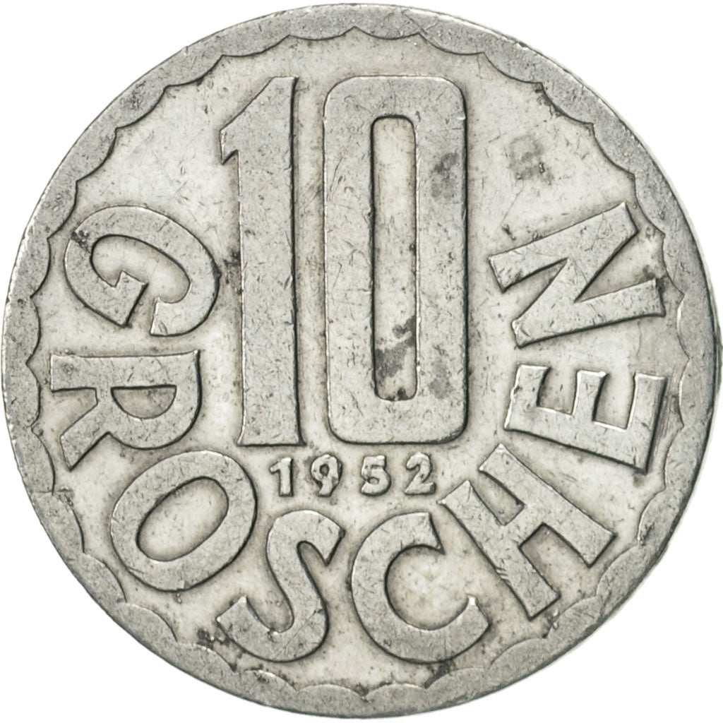 Monnaie, Autriche, 10 Groschen, 1952, Vienna, TTB, Aluminium, KM:2878