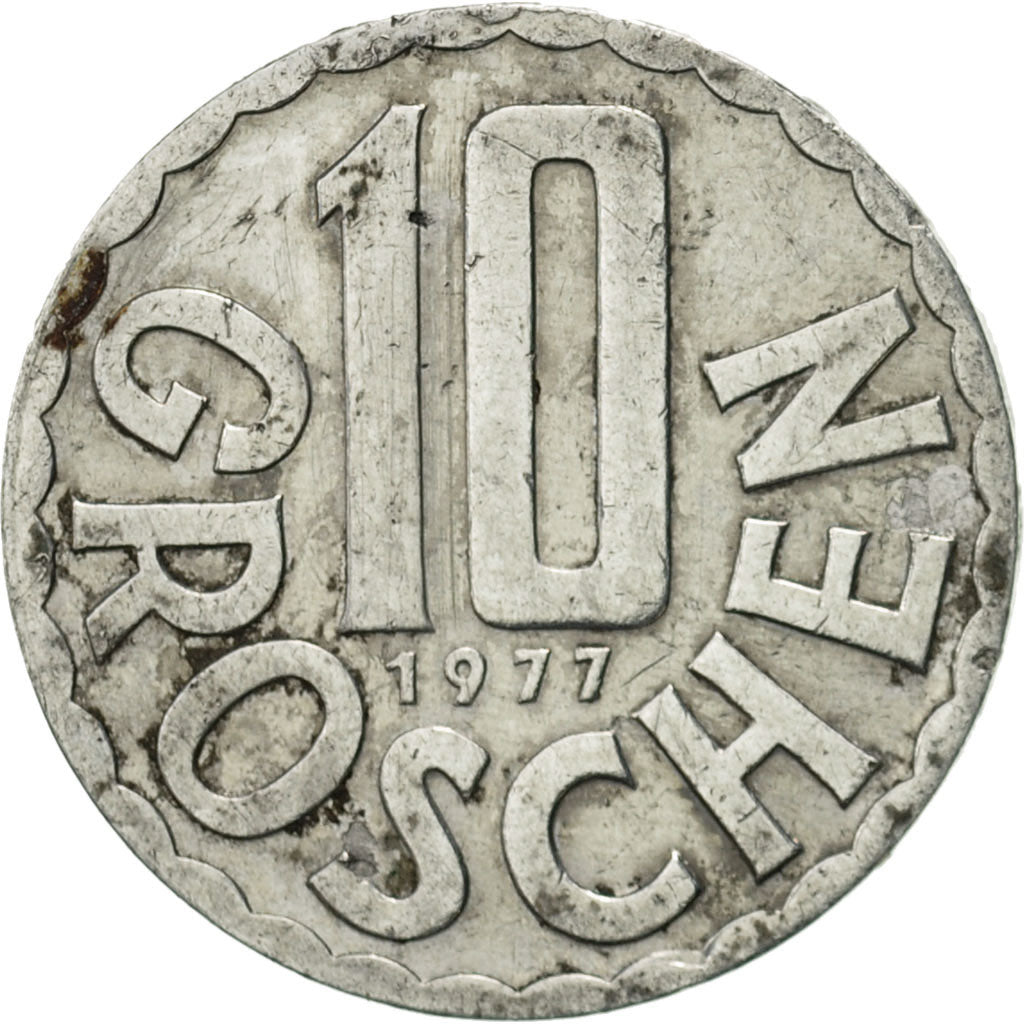 Coin, Austria, 10 Groschen, 1977, Vienna, EF(40-45), Aluminum, KM:2878
