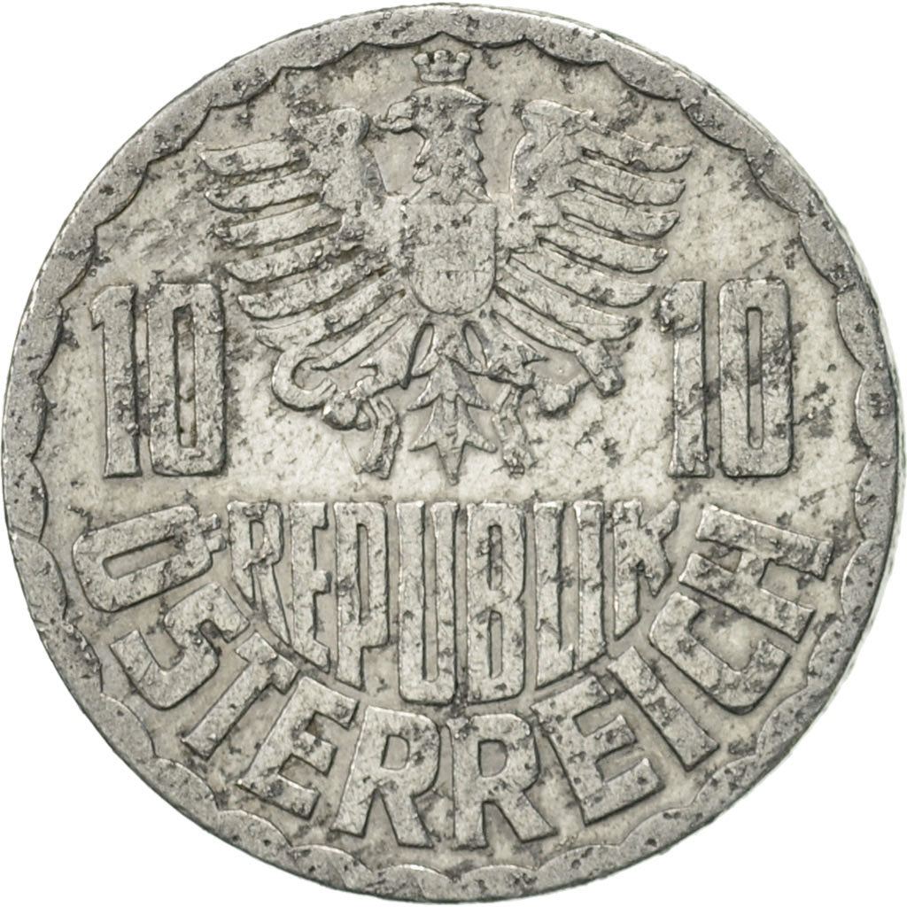 Münze, Österreich, 10 Groschen, 1955, Vienna, SS, Aluminium, KM:2878