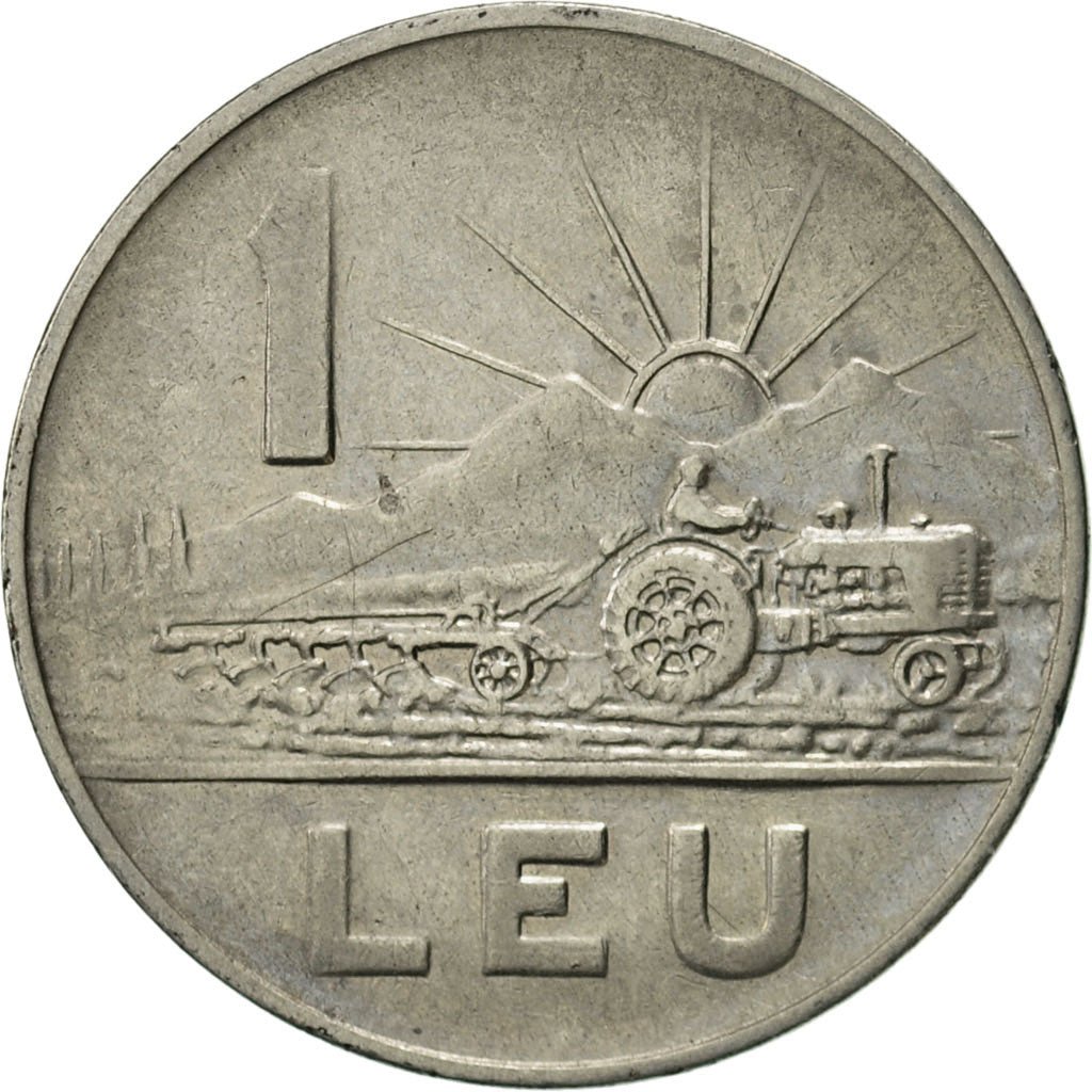 Coin, Romania, Leu, 1963, AU(50-53), Nickel Clad Steel, KM:90