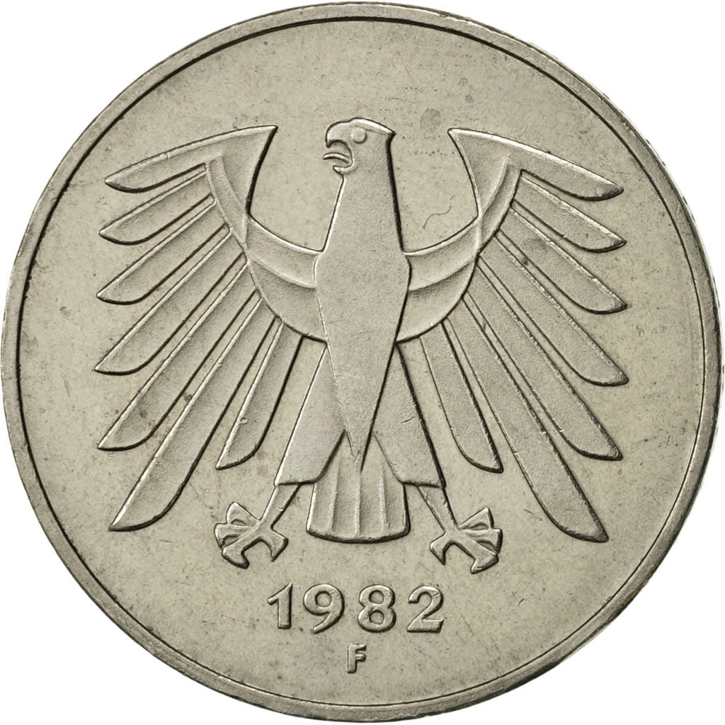 Coin, GERMANY - FEDERAL REPUBLIC, 5 Mark, 1982, Stuttgart, AU(55-58)