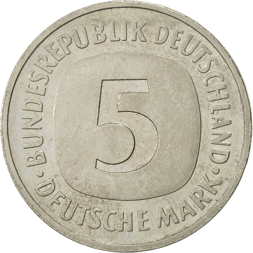 GERMANY - FEDERAL REPUBLIC, 5 Mark, 1991, Karlsruhe, AU(55-58), Copper-Nickel