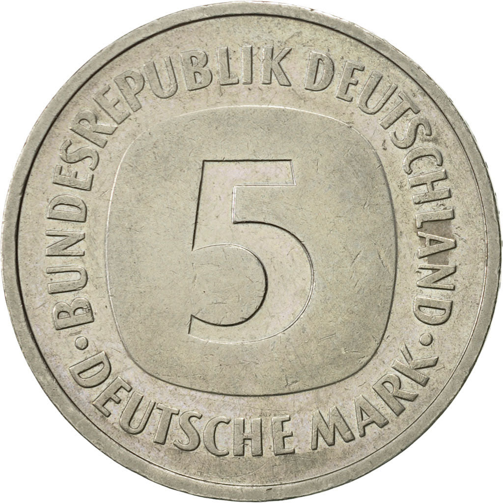 Coin, GERMANY - FEDERAL REPUBLIC, 5 Mark, 1977, Karlsruhe, AU(55-58)