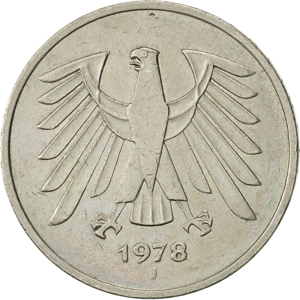 Coin, GERMANY - FEDERAL REPUBLIC, 5 Mark, 1978, Hambourg, AU(50-53)