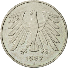 GERMANY - FEDERAL REPUBLIC, 5 Mark, 1987, Hambourg, AU(50-53), Copper-Nickel