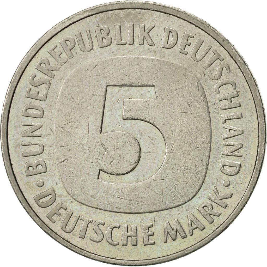 GERMANY - FEDERAL REPUBLIC, 5 Mark, 1987, Hambourg, AU(50-53), Copper-Nickel