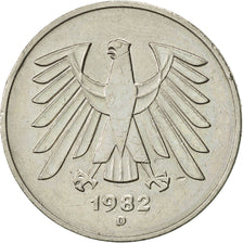 Coin, GERMANY - FEDERAL REPUBLIC, 5 Mark, 1982, Munich, AU(50-53), Copper-Nickel
