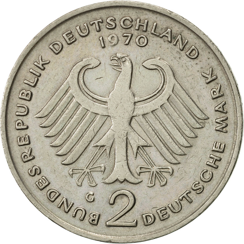 Coin, GERMANY - FEDERAL REPUBLIC, 2 Mark, 1970, Karlsruhe, AU(50-53)
