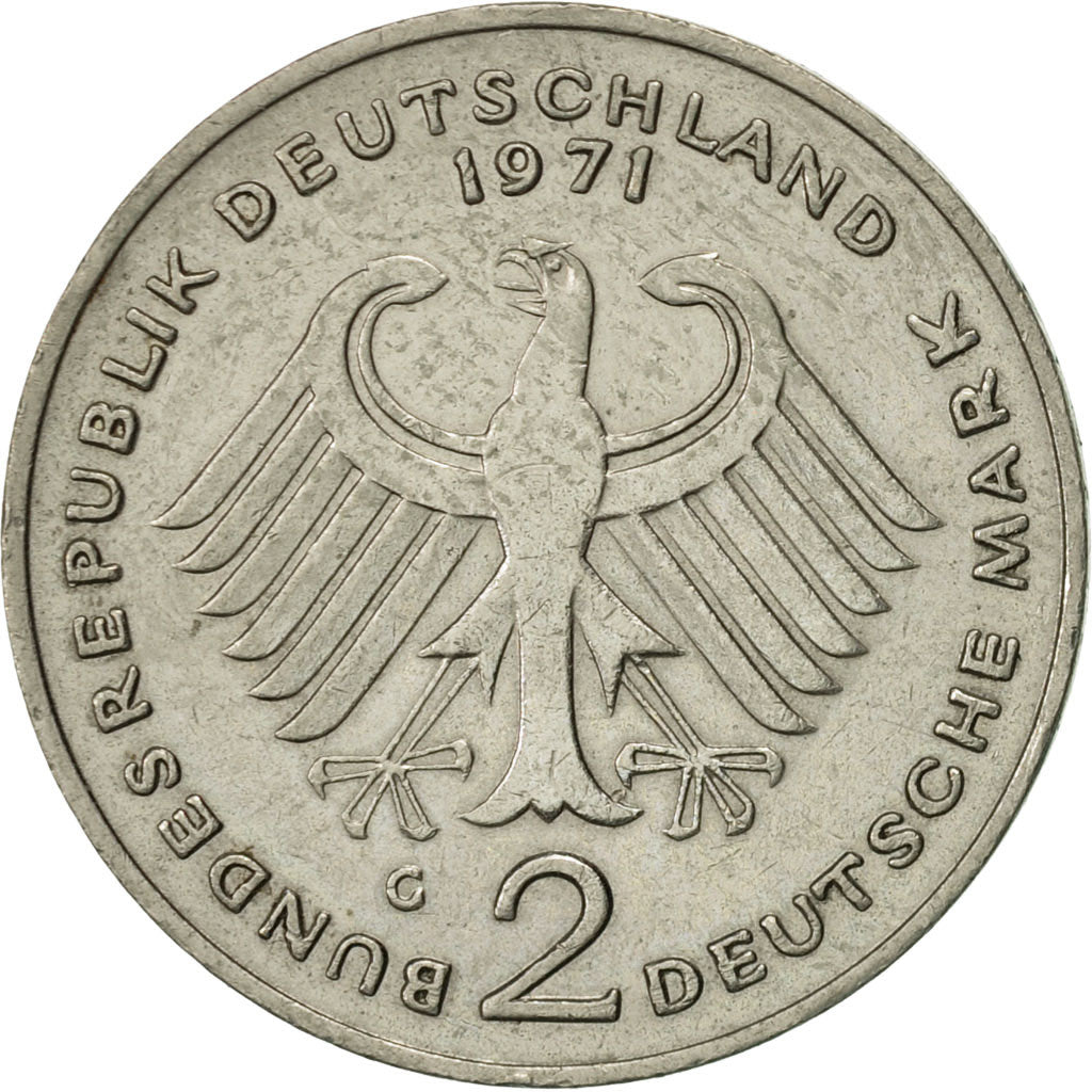 Coin, GERMANY - FEDERAL REPUBLIC, 2 Mark, 1971, Karlsruhe, AU(50-53)