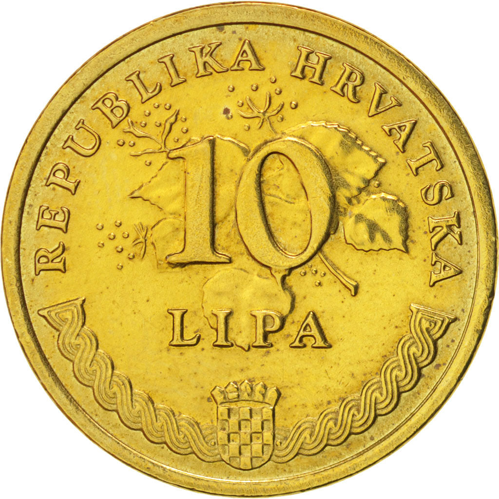 Moneta, Croazia, 10 Lipa, 2008, SPL-, Acciaio placcato ottone, KM:16