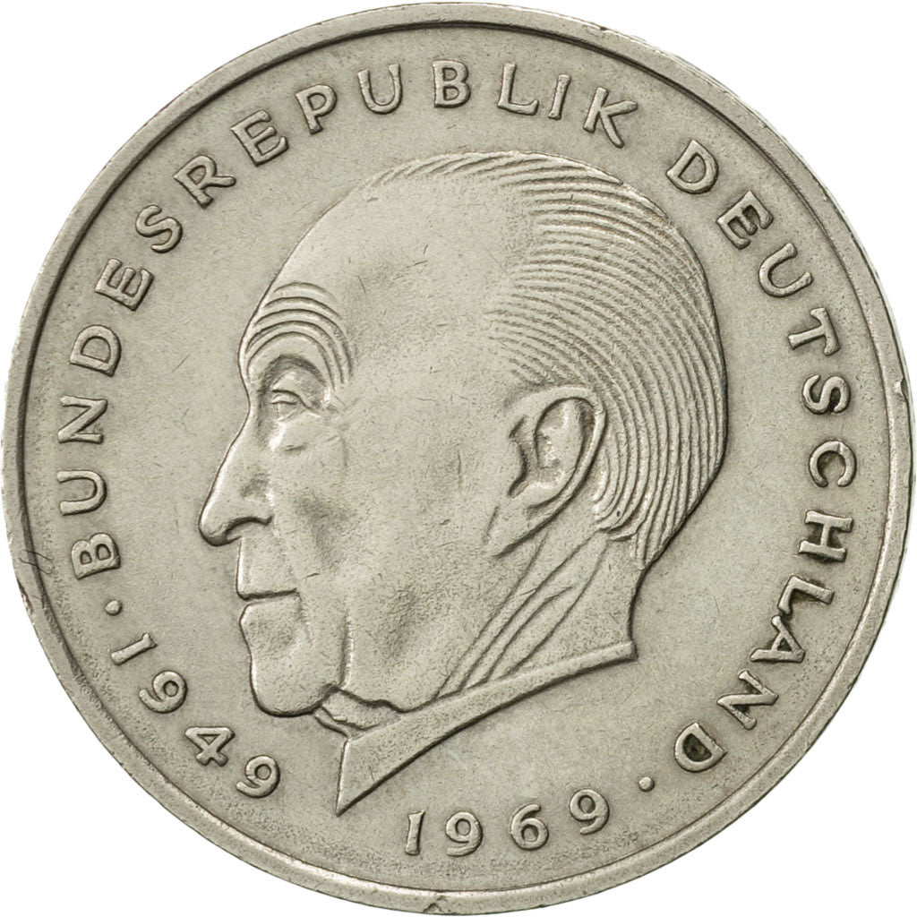 Coin, GERMANY - FEDERAL REPUBLIC, 2 Mark, 1969, Stuttgart, AU(50-53)