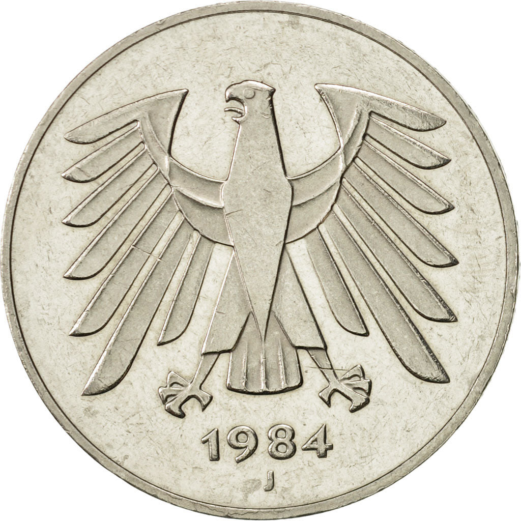 Coin, GERMANY - FEDERAL REPUBLIC, 5 Mark, 1984, Hambourg, VF(30-35)