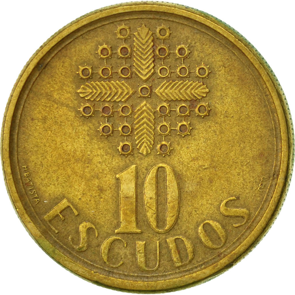 Coin, Portugal, 10 Escudos, 1990, EF(40-45), Nickel-brass, KM:633