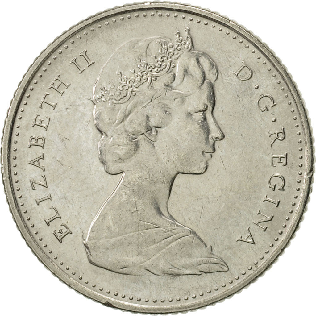 Moneda, Canadá, Elizabeth II, 10 Cents, 1977, Royal Canadian Mint, Ottawa
