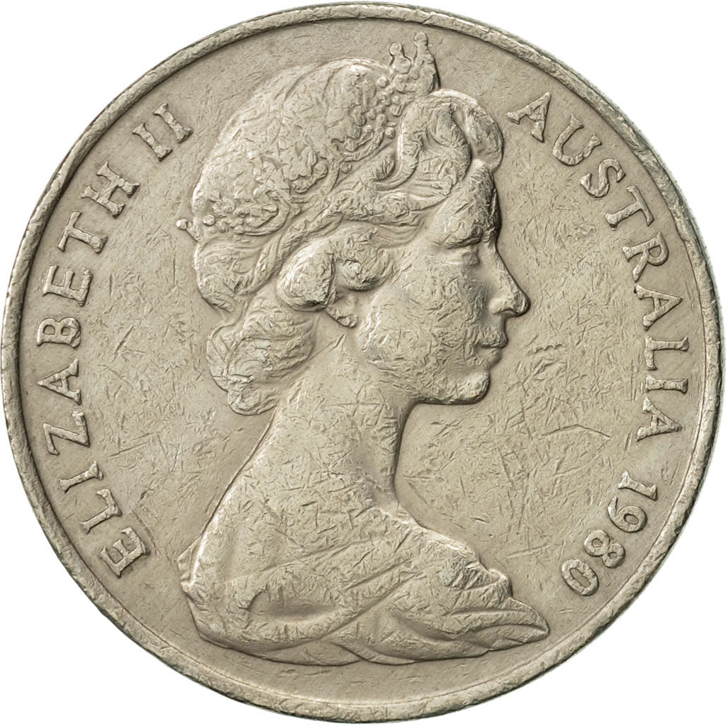 Coin, Australia, Elizabeth II, 20 Cents, 1980, EF(40-45), Copper-nickel, KM:66