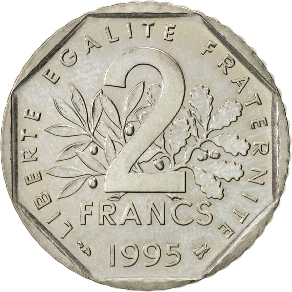Coin, France, Semeuse, 2 Francs, 1995, Paris, MS(63), Nickel, KM:942.1