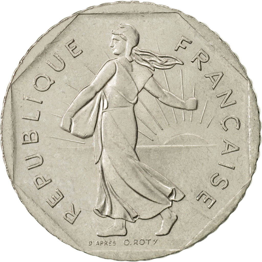 Moneta, Francja, Semeuse, 2 Francs, 1997, Paris, AU(55-58), Nikiel, KM:942.1