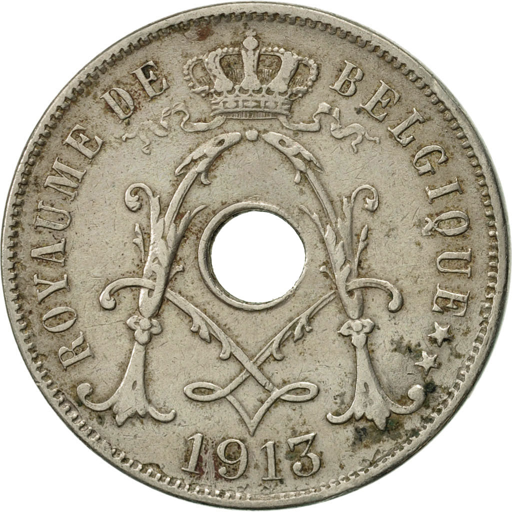 Coin, Belgium, 25 Centimes, 1913, EF(40-45), Copper-nickel, KM:68.1