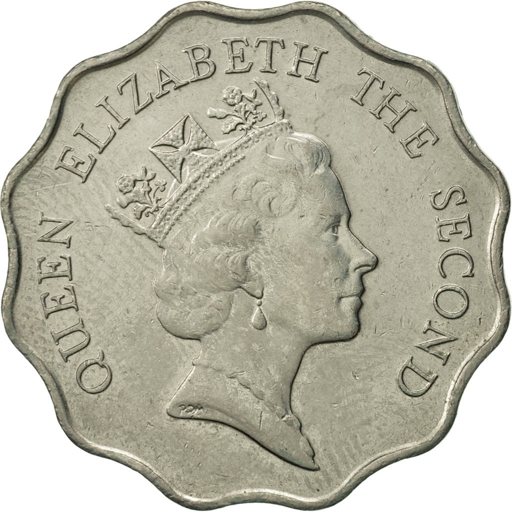 Hong Kong, Elizabeth II, 2 Dollars, 1989, AU(50-53), Copper-nickel, KM:60
