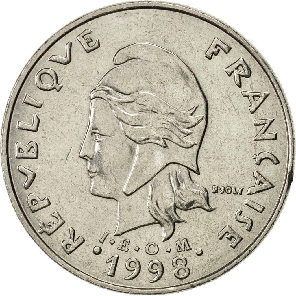 Coin, French Polynesia, 20 Francs, 1998, Paris, AU(55-58), Nickel, KM:9