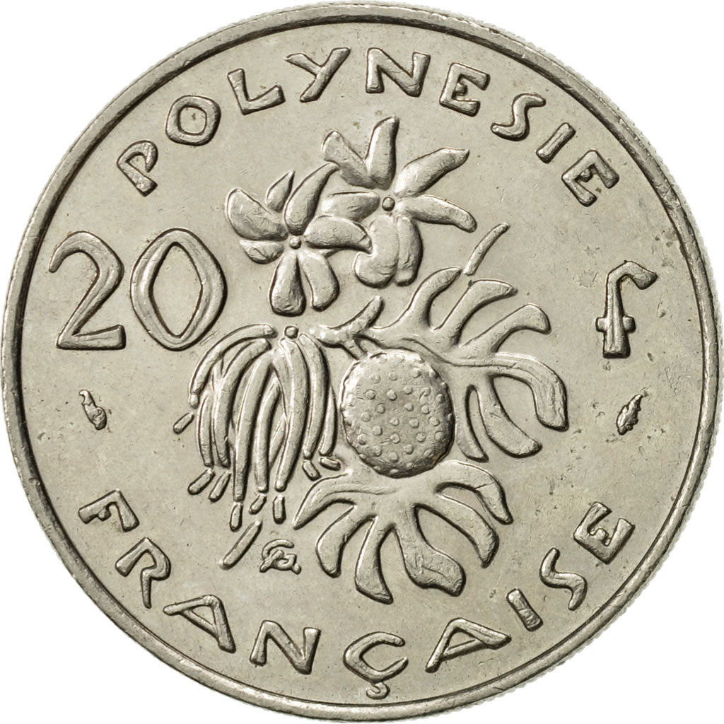 French Polynesia, 20 Francs, 1993, Paris, AU(55-58), Nickel, KM:9