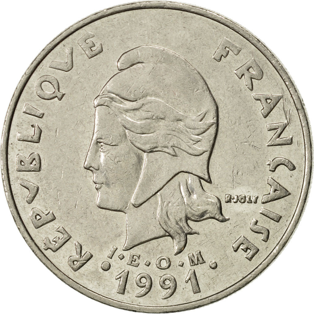 Coin, French Polynesia, 20 Francs, 1991, Paris, AU(55-58), Nickel, KM:9
