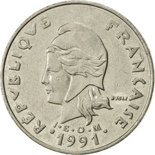 Coin, French Polynesia, 20 Francs, 1991, Paris, AU(55-58), Nickel, KM:9
