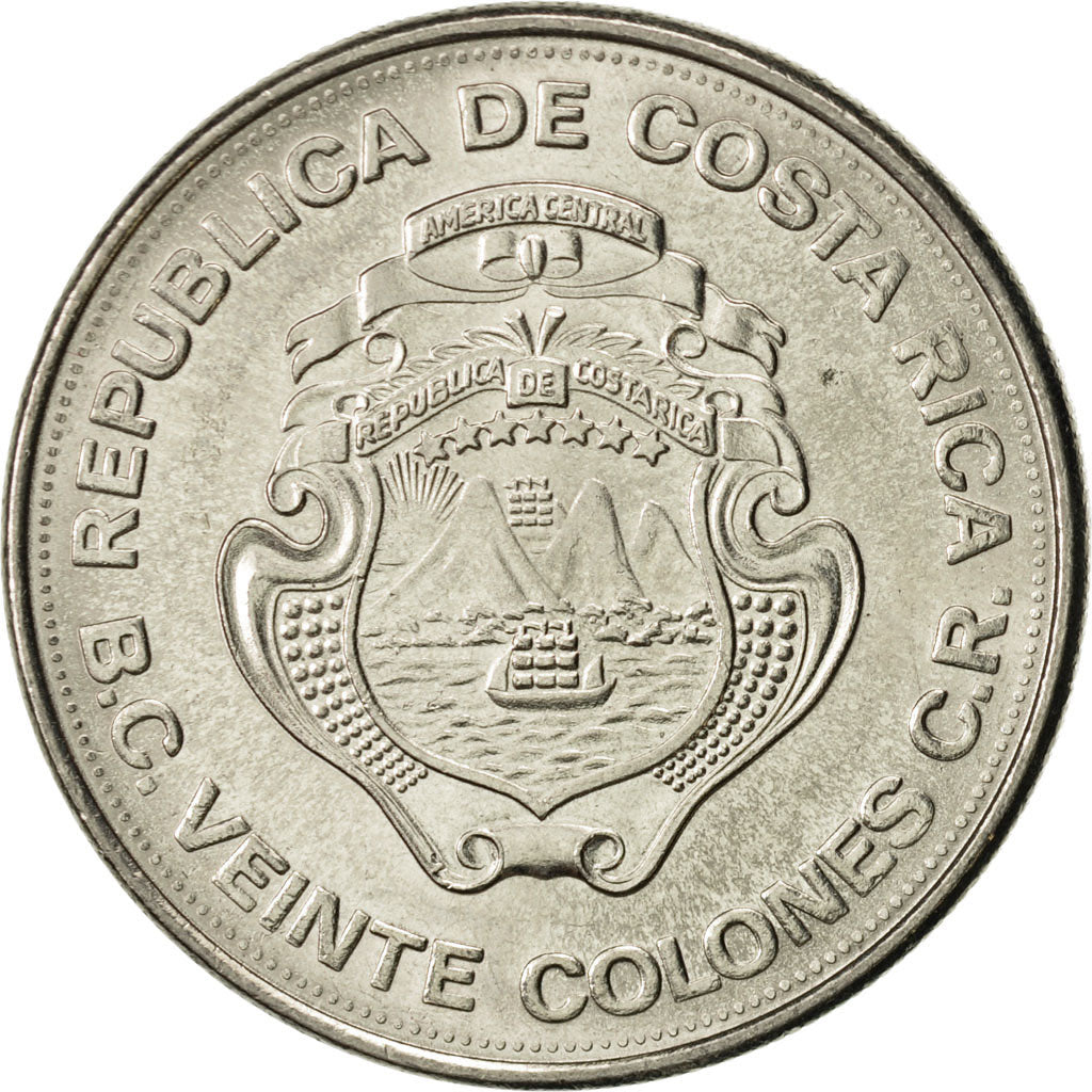 Costa Rica, 20 Colones, 1975, MS(60-62), Nickel, KM:205