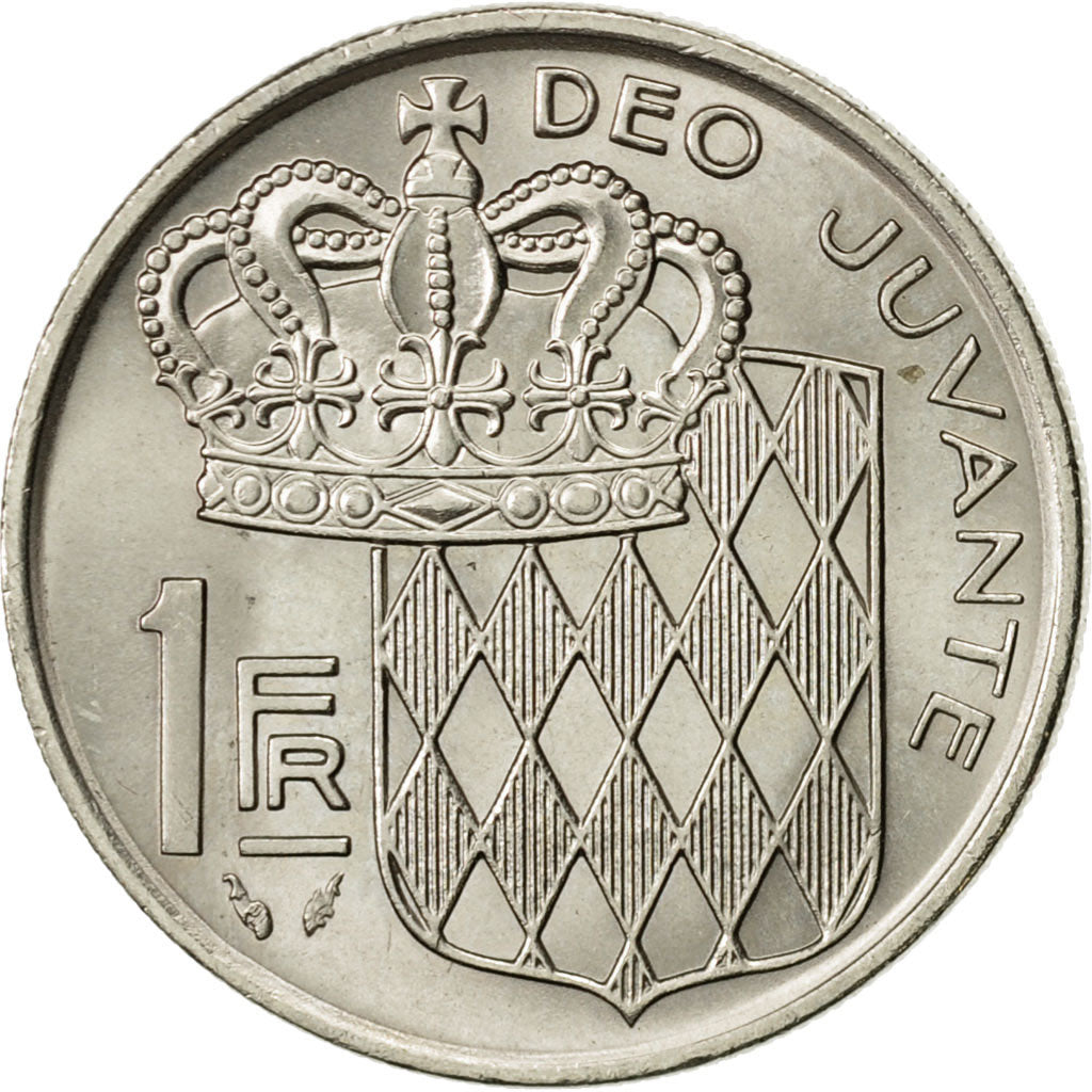 Coin, Monaco, Rainier III, Franc, 1977, MS(60-62), Nickel, KM:140, Gadoury:MC