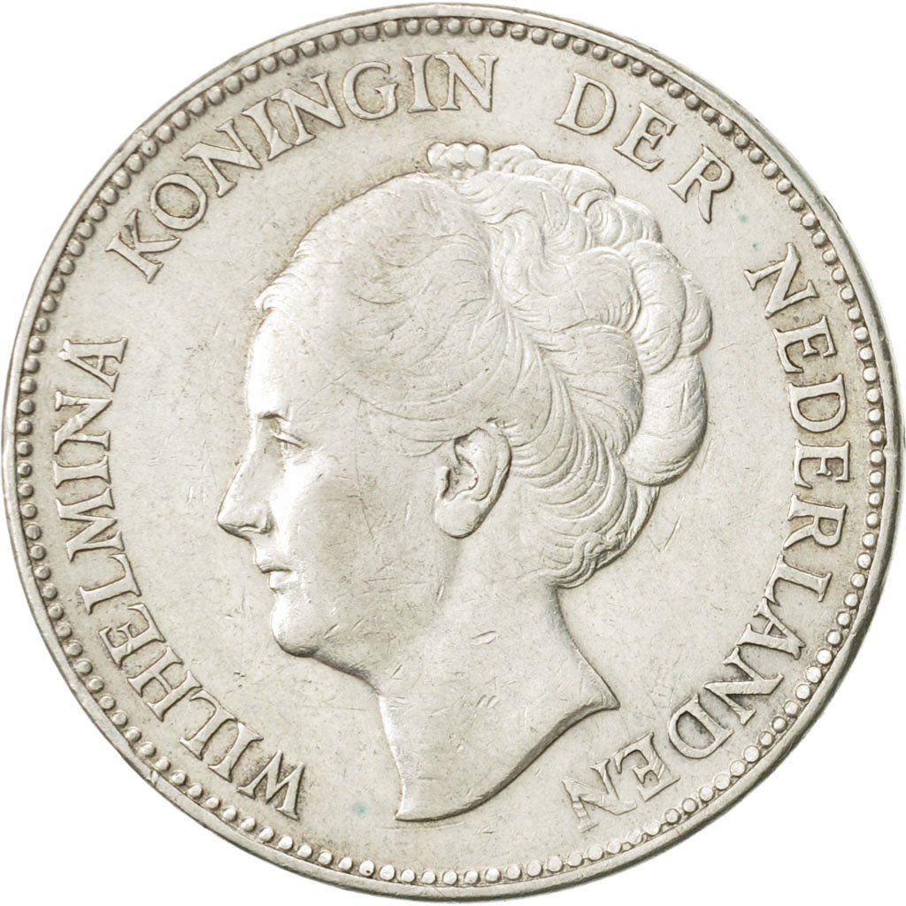 Coin, Netherlands, Wilhelmina I, Gulden, 1929, EF(40-45), Silver, KM:161.1