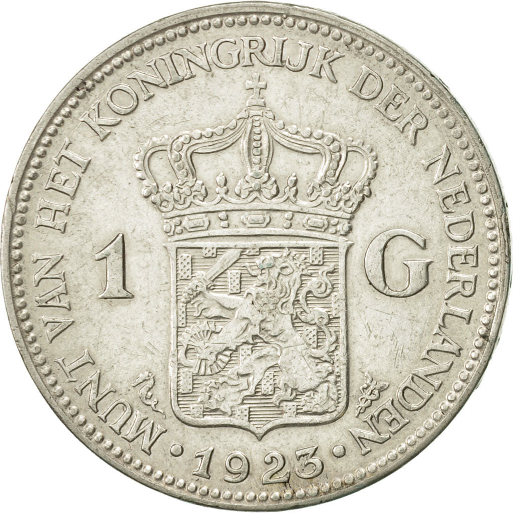 Netherlands, Wilhelmina I, Gulden, 1923, EF(40-45), Silver, KM:161.1