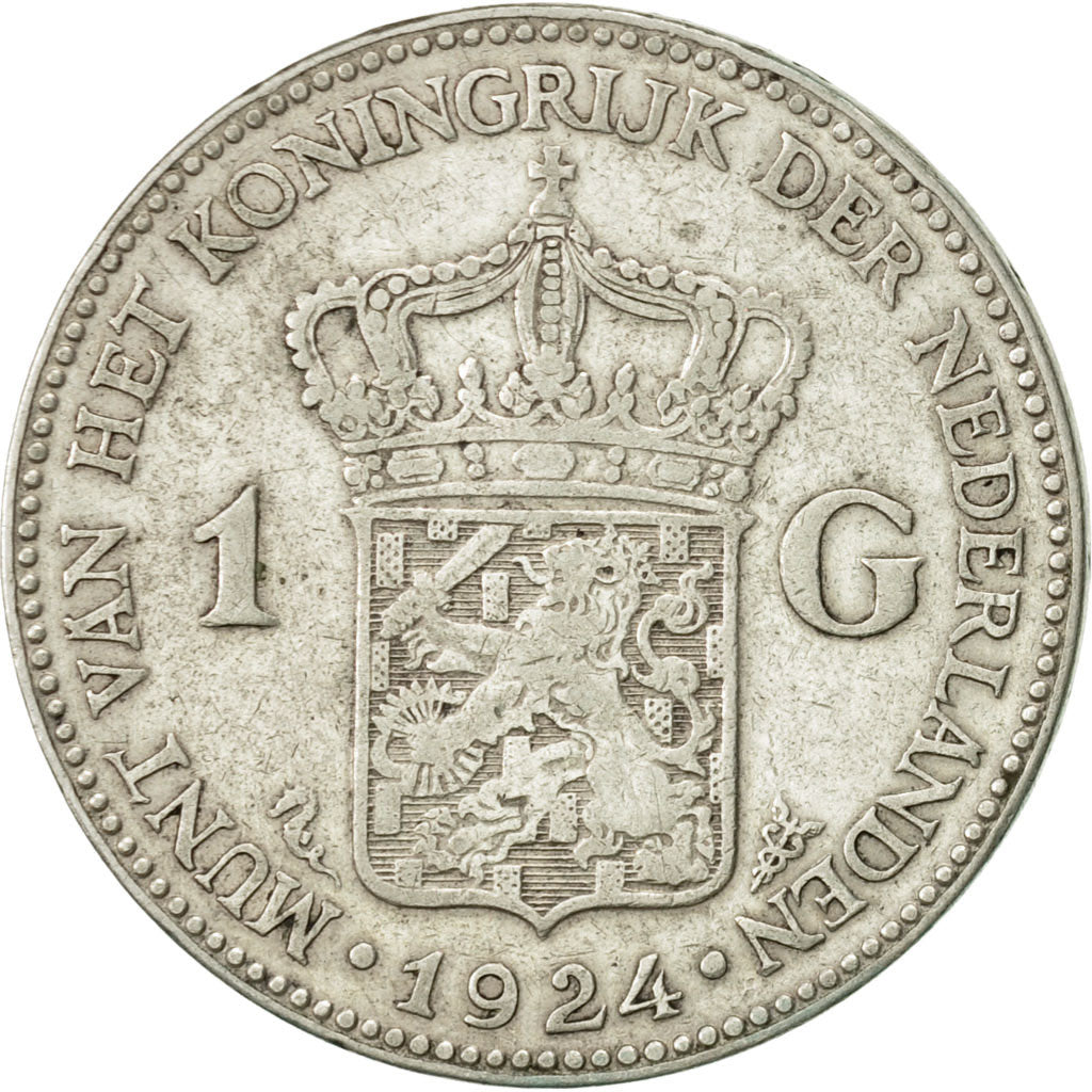 Coin, Netherlands, Wilhelmina I, Gulden, 1924, EF(40-45), Silver, KM:161.1