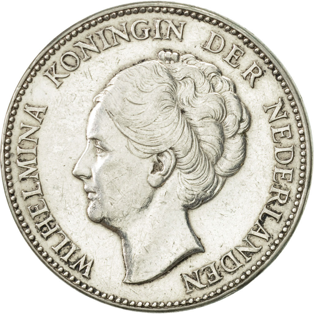Coin, Netherlands, Wilhelmina I, Gulden, 1939, AU(50-53), Silver, KM:161.1