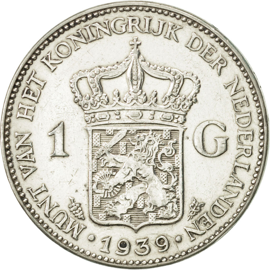 Coin, Netherlands, Wilhelmina I, Gulden, 1939, AU(50-53), Silver, KM:161.1