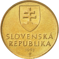 Slowakei, Koruna, 1993, SS+, Bronze Plated Steel, KM:12