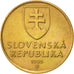 Moneda, Eslovaquia, Koruna, 1995, MBC+, Bronce chapado en acero, KM:12