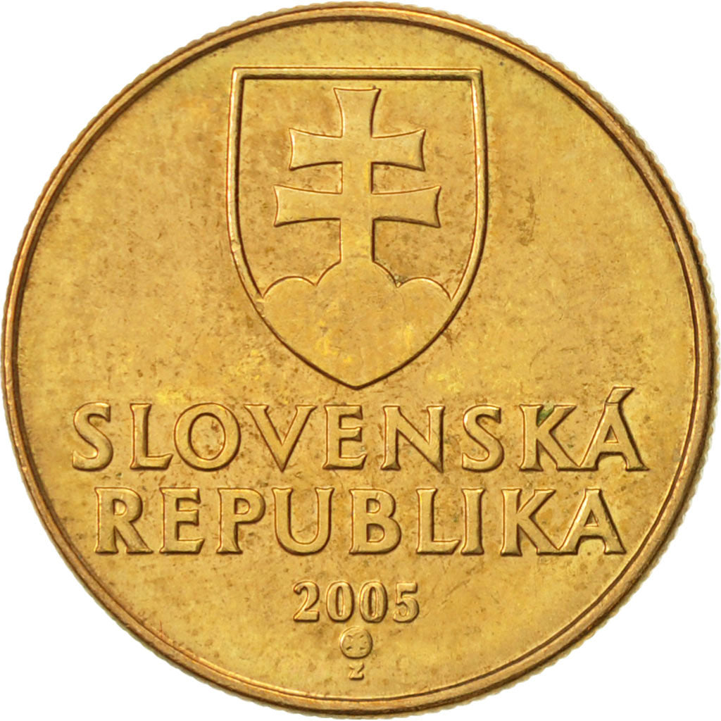 Münze, Slowakei, Koruna, 2005, VZ, Bronze Plated Steel, KM:12