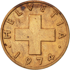Coin, Switzerland, 2 Rappen, 1974, Bern, AU(50-53), Bronze, KM:47