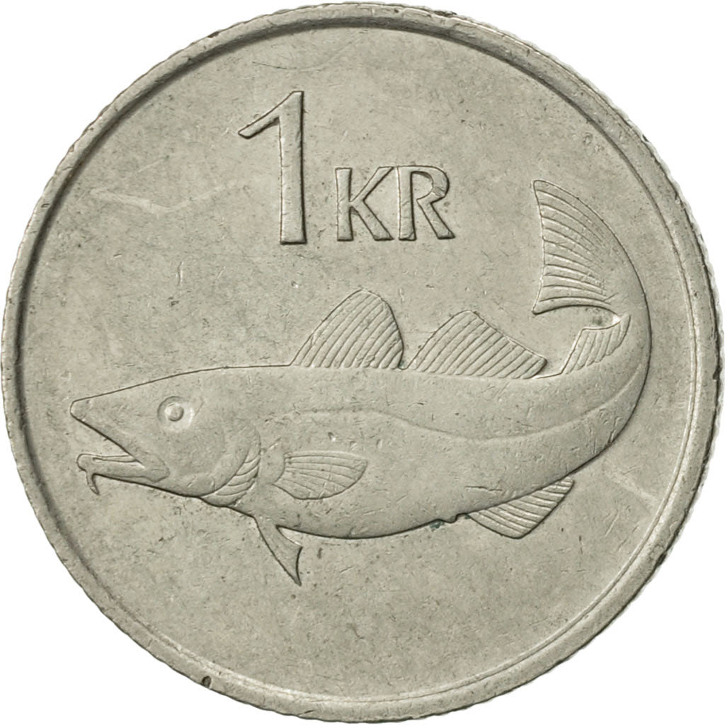 Coin, Iceland, Krona, 1987, AU(55-58), Copper-nickel, KM:27