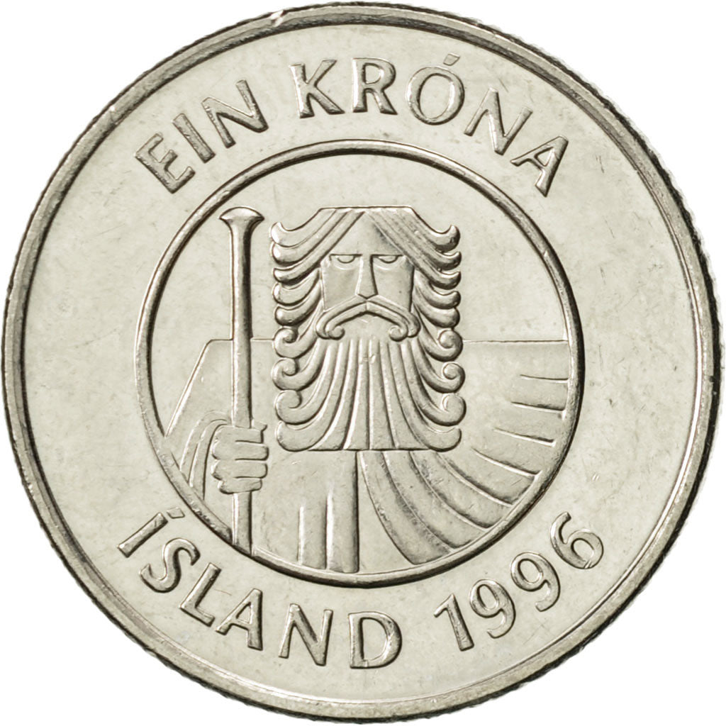 Münze, Iceland, Krona, 1996, VZ, Nickel plated steel, KM:27A