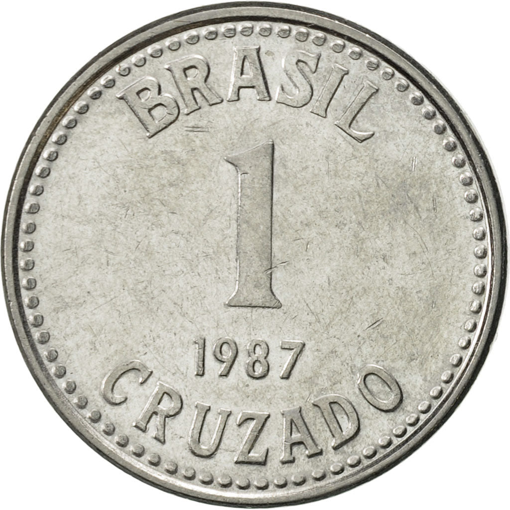 Coin, Brazil, Cruzado, 1987, AU(55-58), Stainless Steel, KM:605