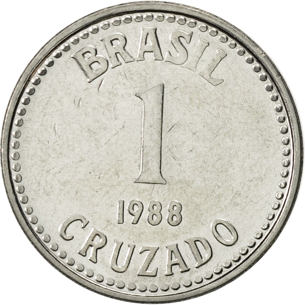 Coin, Brazil, Cruzado, 1988, AU(55-58), Stainless Steel, KM:605