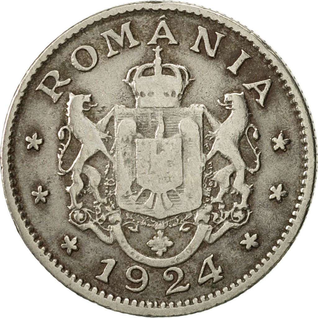 Romania, Ferdinand I, Leu, 1924, Poissy, VF(30-35), Copper-nickel, KM:46