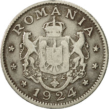 Romania, Ferdinand I, Leu, 1924, Poissy, VF(30-35), Copper-nickel, KM:46