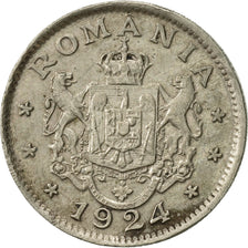 Rumanía, Ferdinand I, Leu, 1924, Poissy, MBC+, Cobre - níquel, KM:46