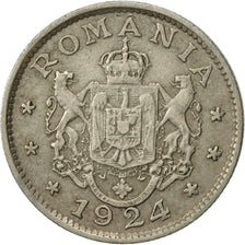 Coin, Romania, Ferdinand I, Leu, 1924, Poissy, AU(50-53), Copper-nickel, KM:46